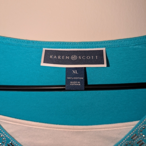 Karen Scott Embellished Top - Picture 2 of 7
